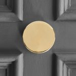 knurled centre door knob polished brass