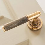 knurled lever handle aged brass