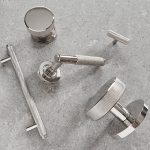 knurled mortice/rim door knobs (pair) polished nickel