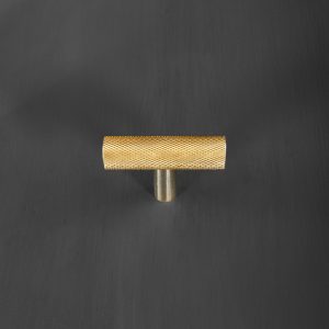 knurled t bar polished brass