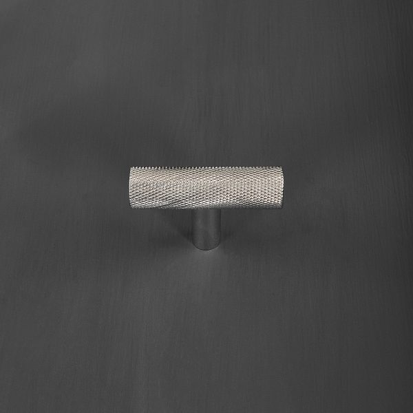 knurled t bar polished nickel