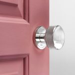 knurled mortice/rim door knobs (pair) polished nickel