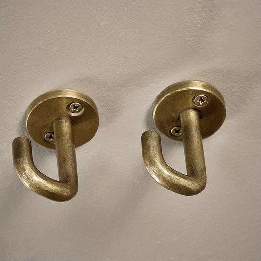 Brass Ceiling Hooks - Set of 2