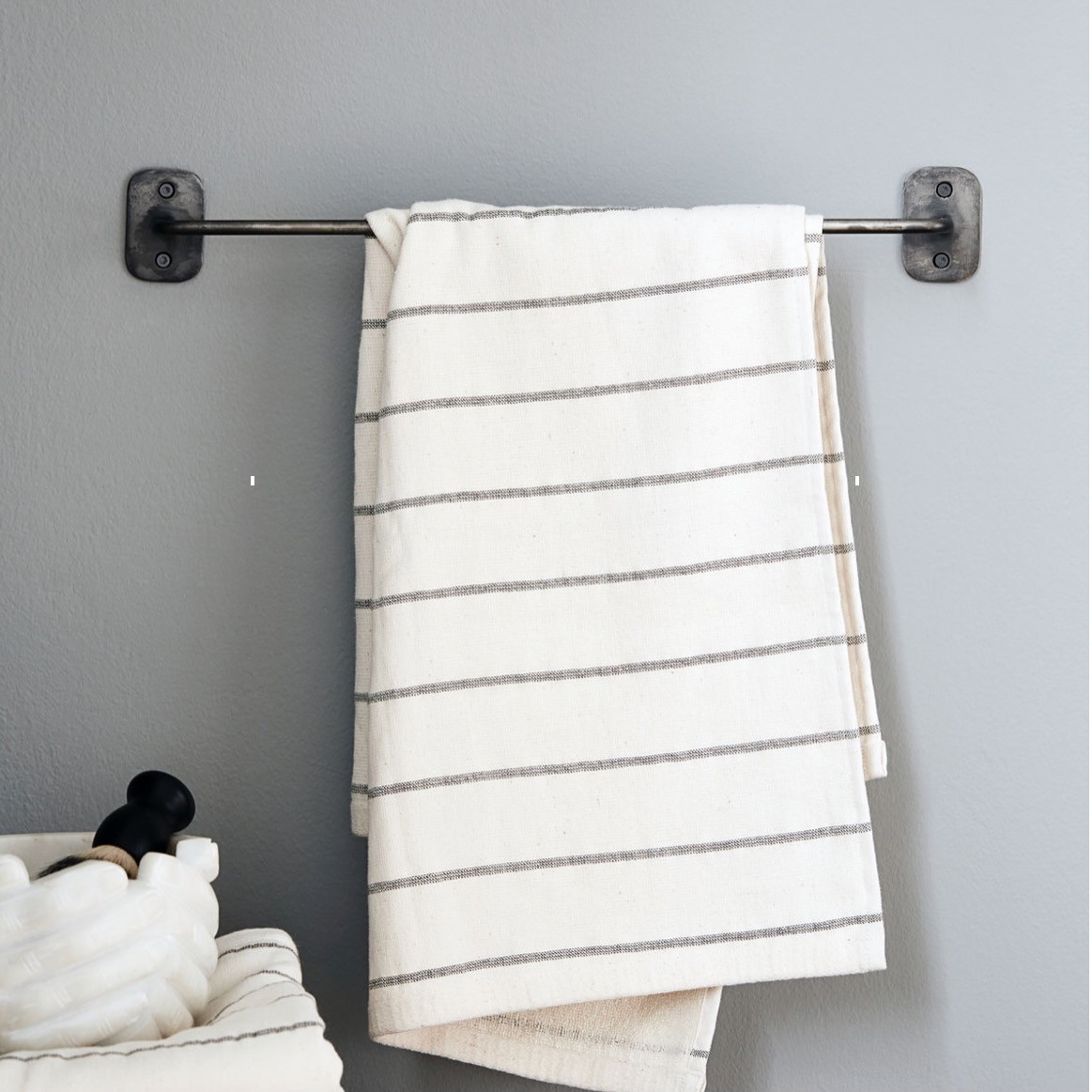 black antique towel rail