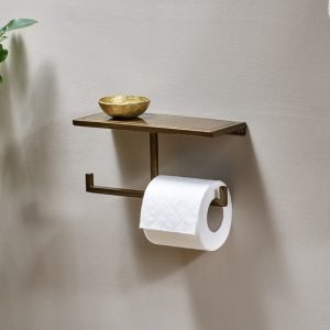 brass wall mounted toilet roll holder