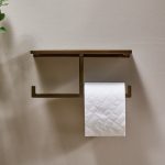 brass wall mounted toilet roll holder