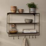 iron shelves with hooks wide