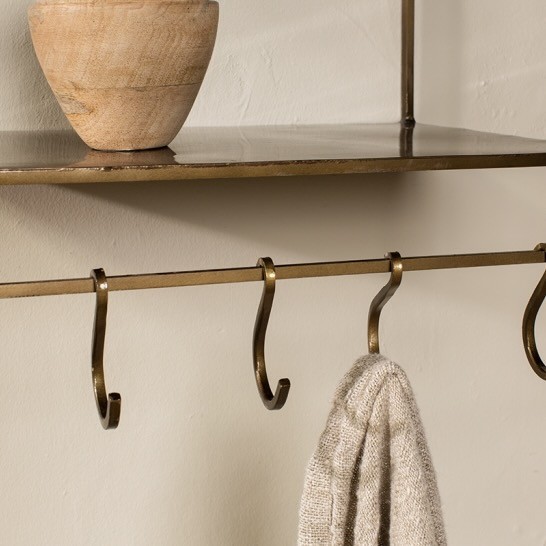 iron shelves with hooks narrow