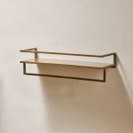 brass shelf with towel rail