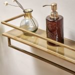 brass shelf with towel rail