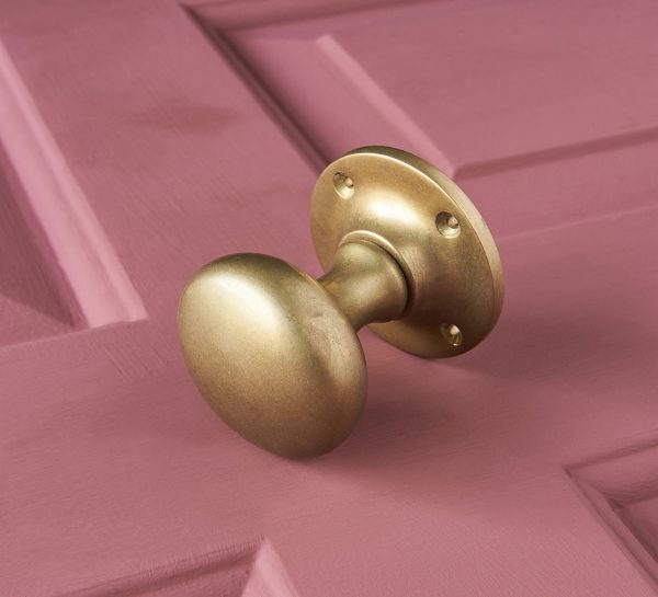 cushion door knobs (pair) aged brass