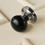 ebony cottage door knobs (pair) nickel collar & rose