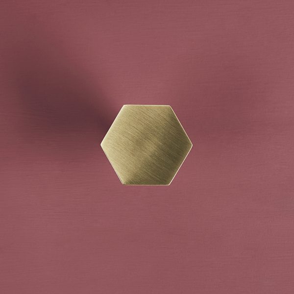 hexagonal cabinet knob satin brass