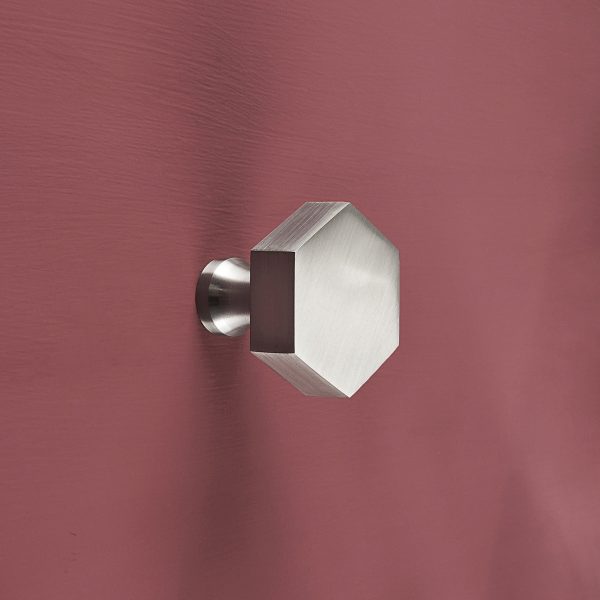 hexagonal cabinet knob satin nickel