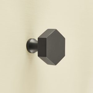 hexagonal cabinet knob gunmetal grey