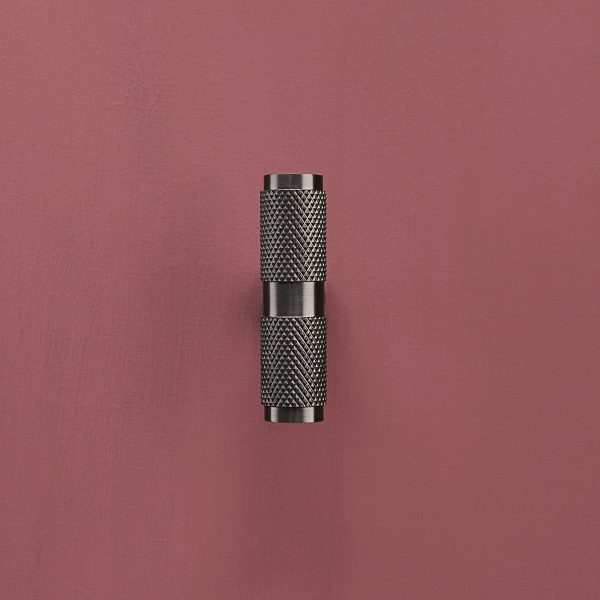 knurled t bar cupboard pull gunmetal grey