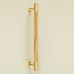 knurled bar cabinet handle – satin brass