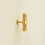 knurled t bar cupboard pull satin brass