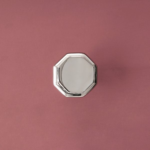 flat octagonal cabinet knob polished nickel