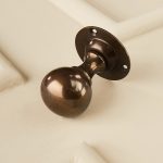 round door knobs (pair) antique brass
