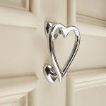 heart door knocker polished chrome