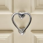heart door knocker polished chrome
