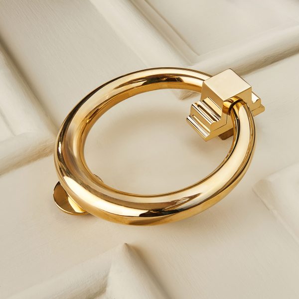 hoop door knocker large polished brass