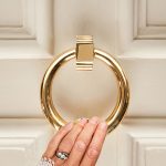 hoop door knocker large polished brass