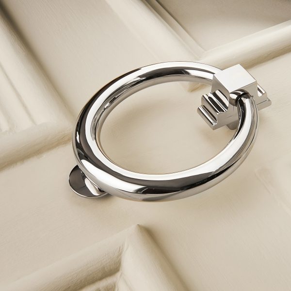 hoop door knocker large polished nickel