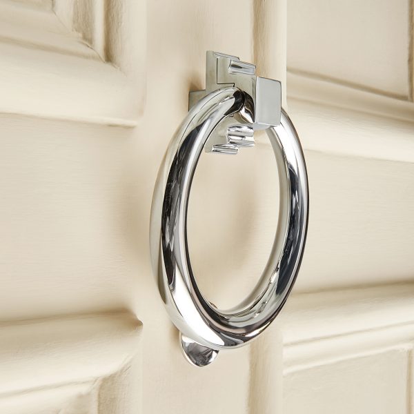 hoop door knocker large polished nickel
