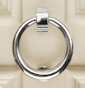 hoop door knocker large polished nickel