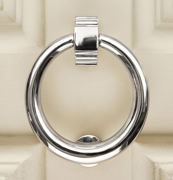 hoop door knocker large polished nickel