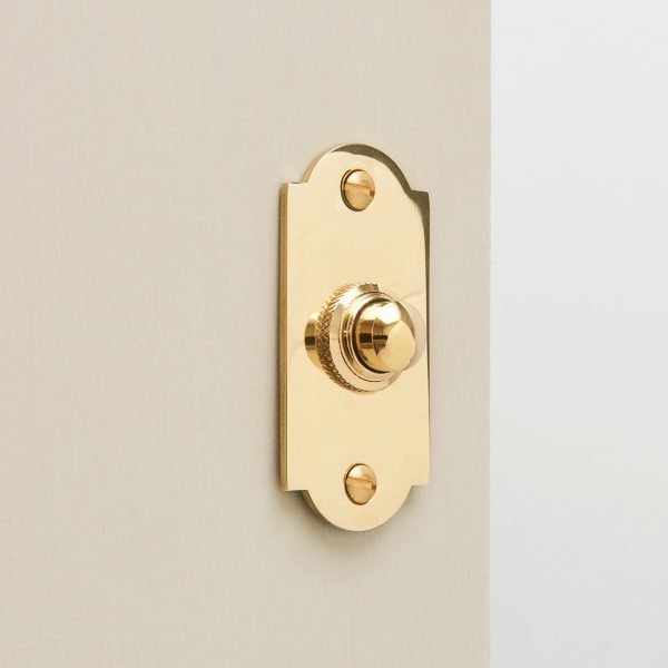 arched bell push polished brass