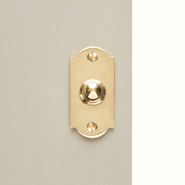 arched bell push polished brass