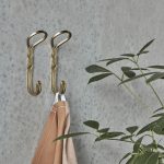 set of two brass hooks
