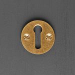 open escutcheon aged brass