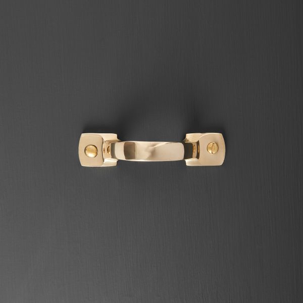 square d pull handle polished brass