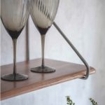 wooden shelf with brass brackets (large) walnut