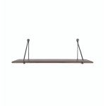 wooden shelf with brass brackets (large) walnut