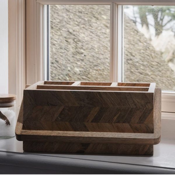 mango wood bathroom caddy