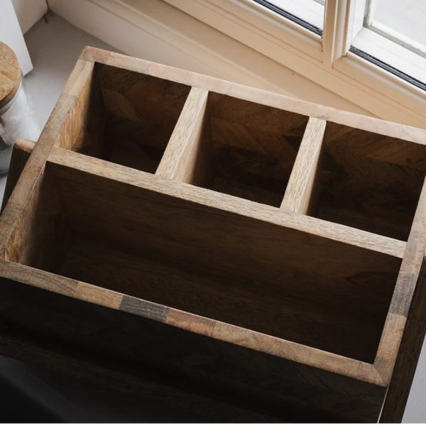 mango wood bathroom caddy