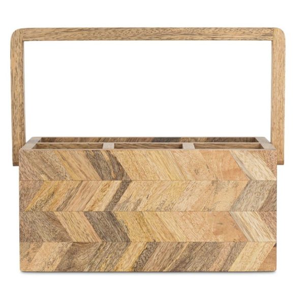 mango wood bathroom caddy