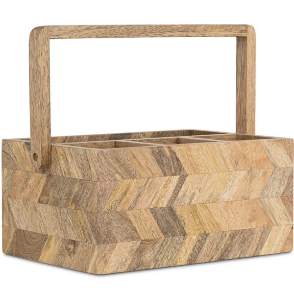 mango wood bathroom caddy