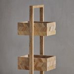 tall mango wood storage caddy