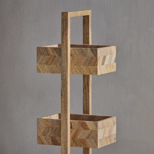 tall mango wood storage caddy