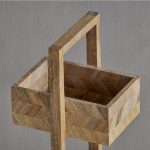 tall mango wood storage caddy