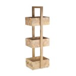 tall mango wood storage caddy