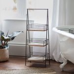 mango wood and iron storage caddy
