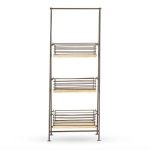 mango wood and iron storage caddy