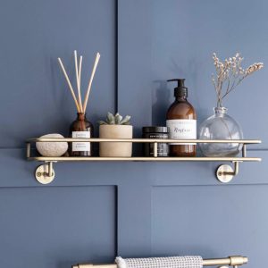 antique brass wall shelf